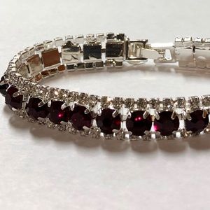 Silver-Tone Crystal Tennis Bracelets, Sz 7.5